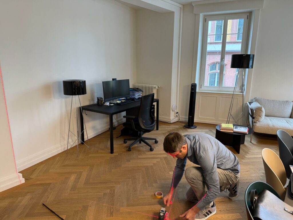 Prise de mesures - cloisons vitrées - bureau